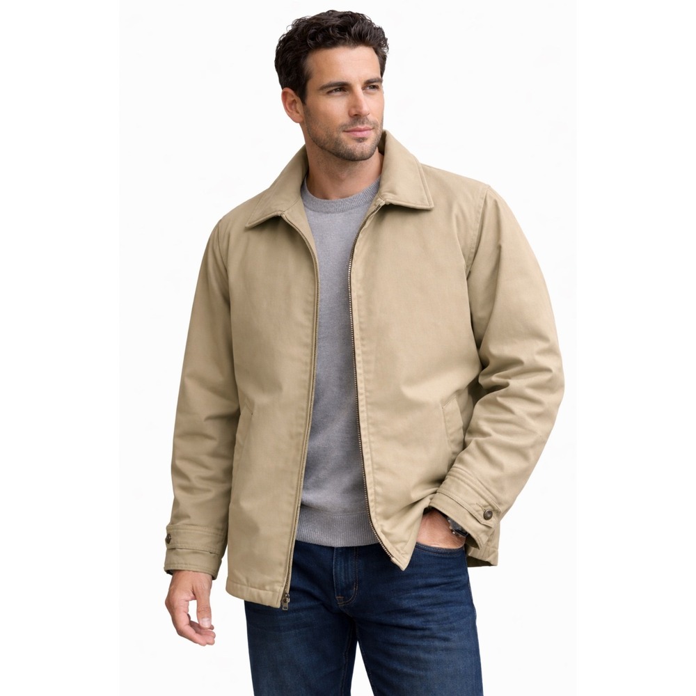 Vintage London Fog Jacket Beige Zip-Front | 70s 80s‎ Classic Lined Size 40 Reg